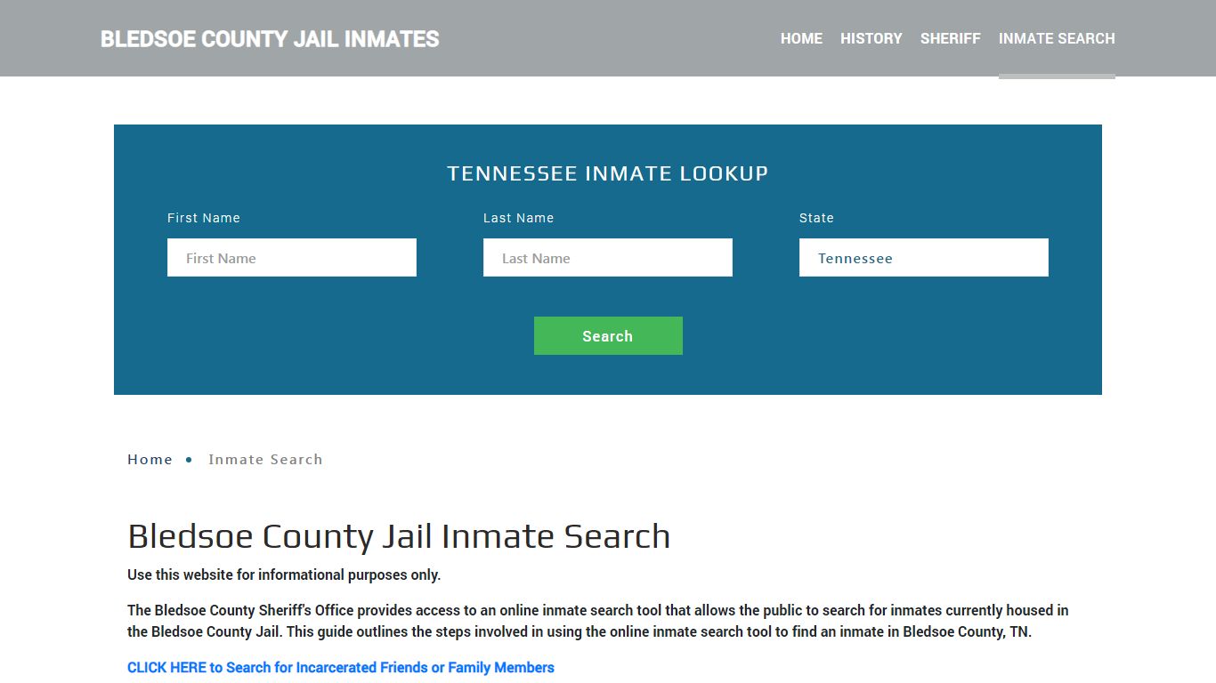 Bledsoe County, TN Detainee Lookup